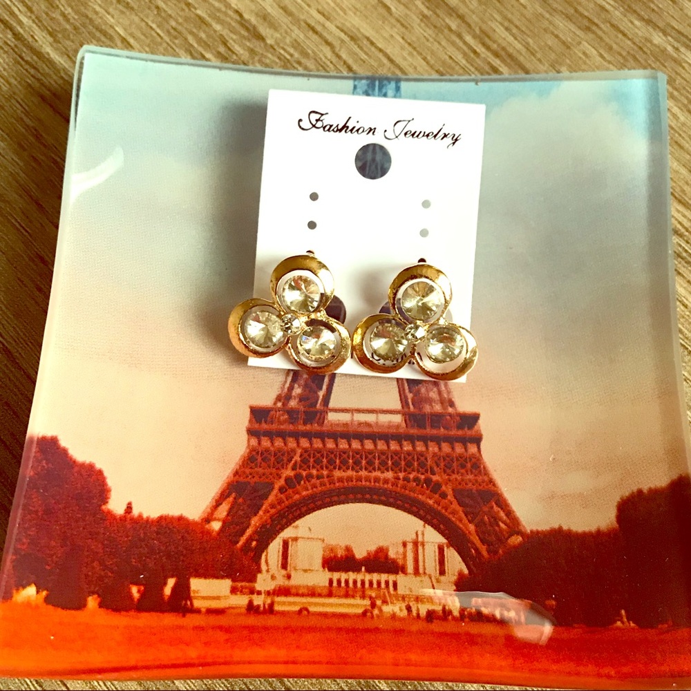 Cute Silver Rhinestone Earrings